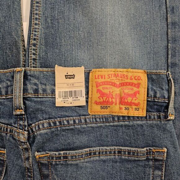 Levi's 505 Regular/ Size 30X32 Stretch/Straight Leg/ Blue/ New - Picture 5 of 7